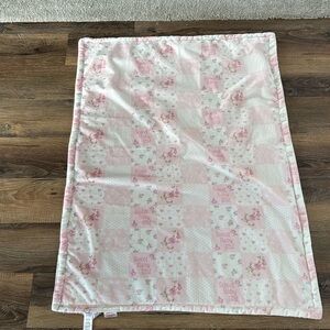 Little Me Pink and White sweet Baby Girl Soft Plush Quilt Blanket pink patch
